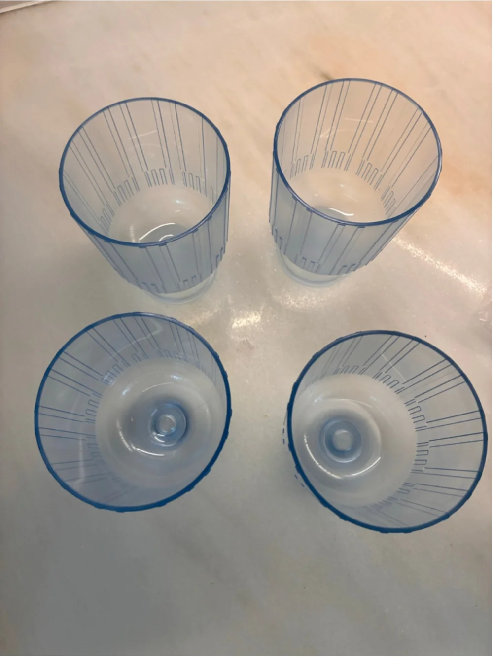 Hearth & Hand with Magnolia Blue Ribbed Tritan Drinkware Set of 4 plastic